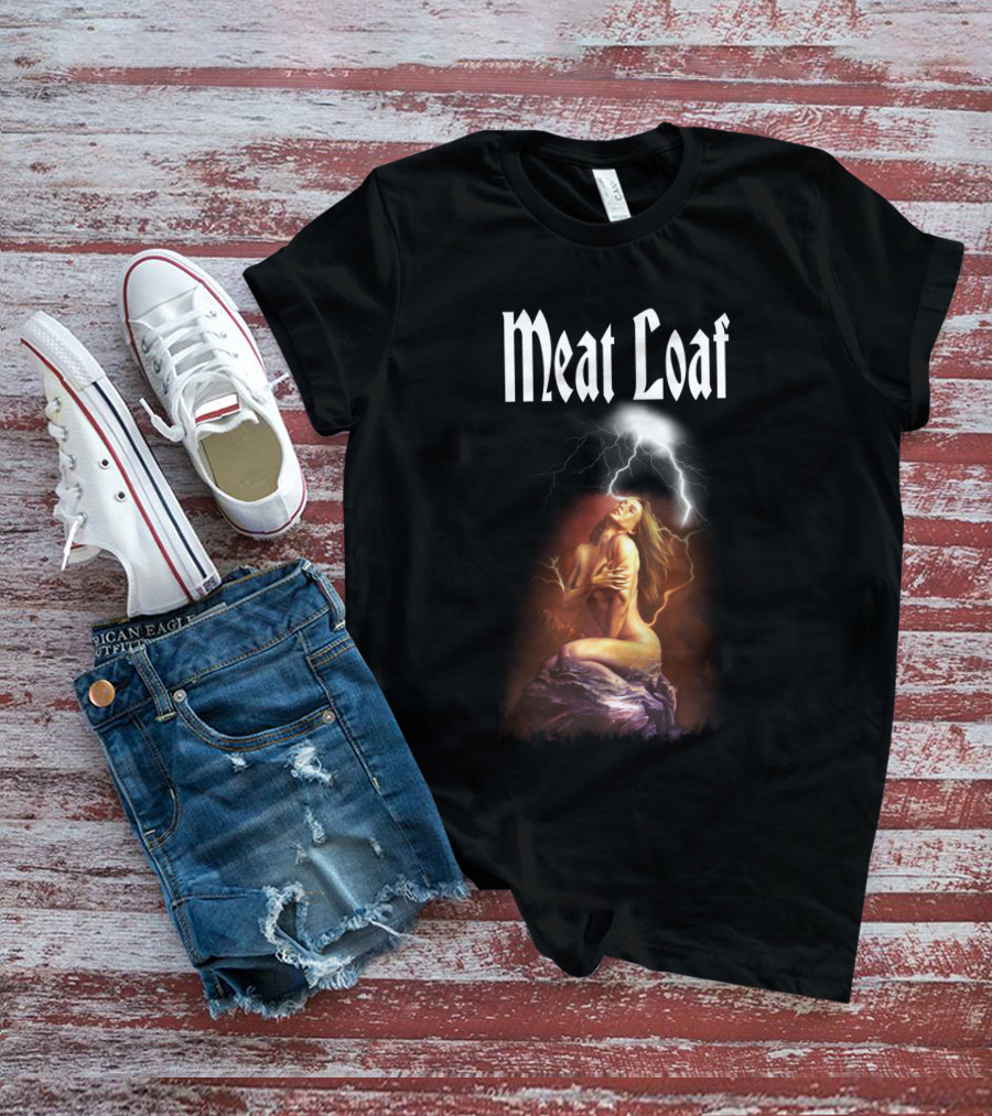 Meat Loaf Bat Out Of Hell Album Art Lightning Woman T-Shirt
