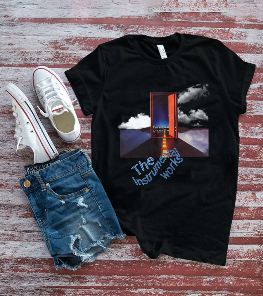 The Instrumental Works Door To Cityscape Under Clouds T-Shirt