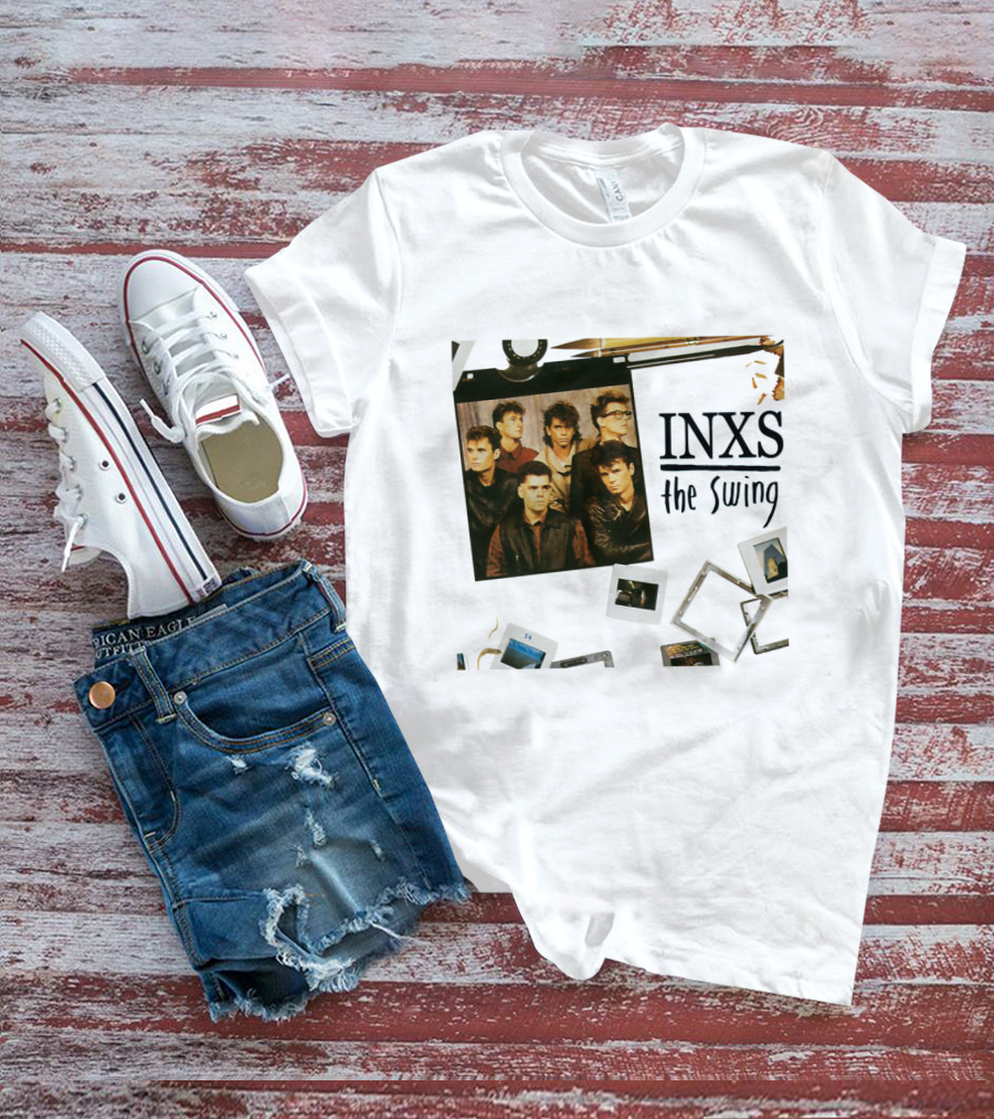 INXS The Swing Album Cover Group Photo With Film Reel And Slides T-Shirt