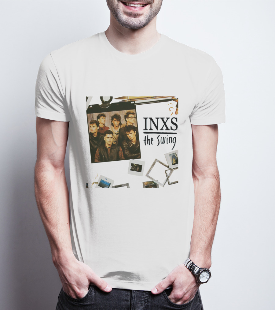 INXS The Swing Album Cover Group Photo With Film Reel And Slides T-Shirt
