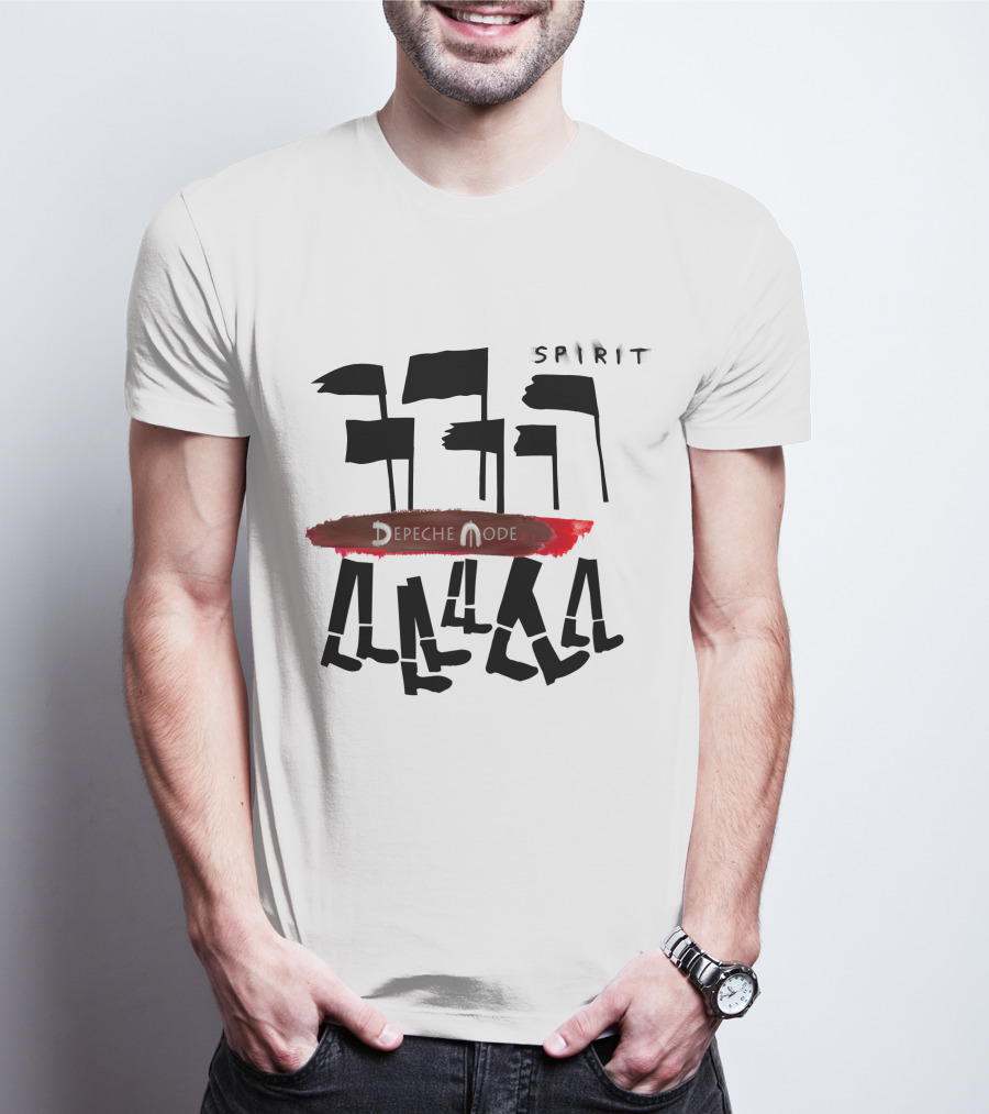 Depeche Mode Spirit 19 Flags And Walking Figures T-Shirt