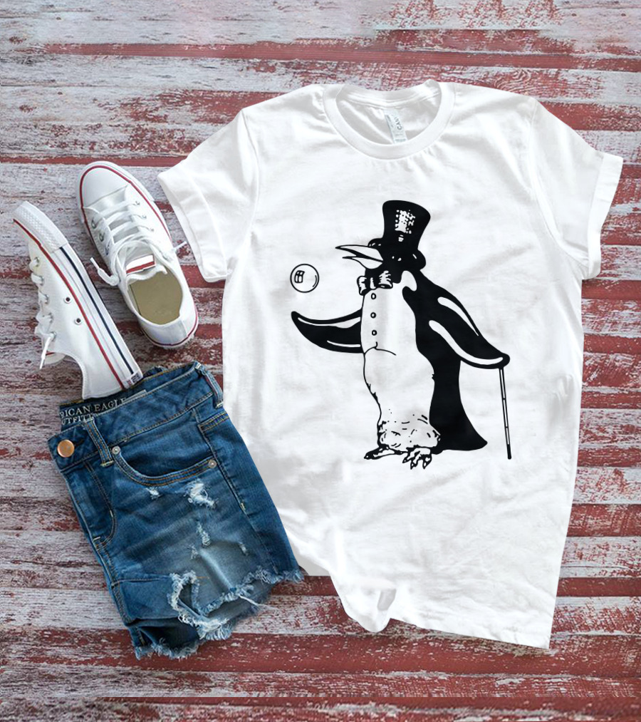 Penguin With Top Hat And Cane Flm T-Shirt