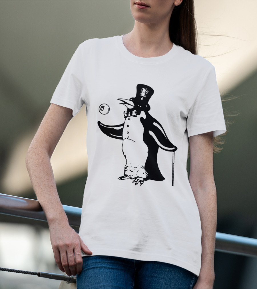 Penguin With Top Hat And Cane Flm T-Shirt