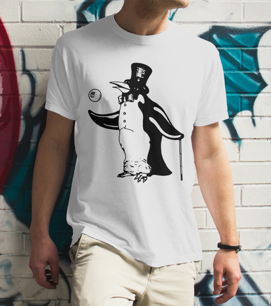 Penguin With Top Hat And Cane Flm T-Shirt
