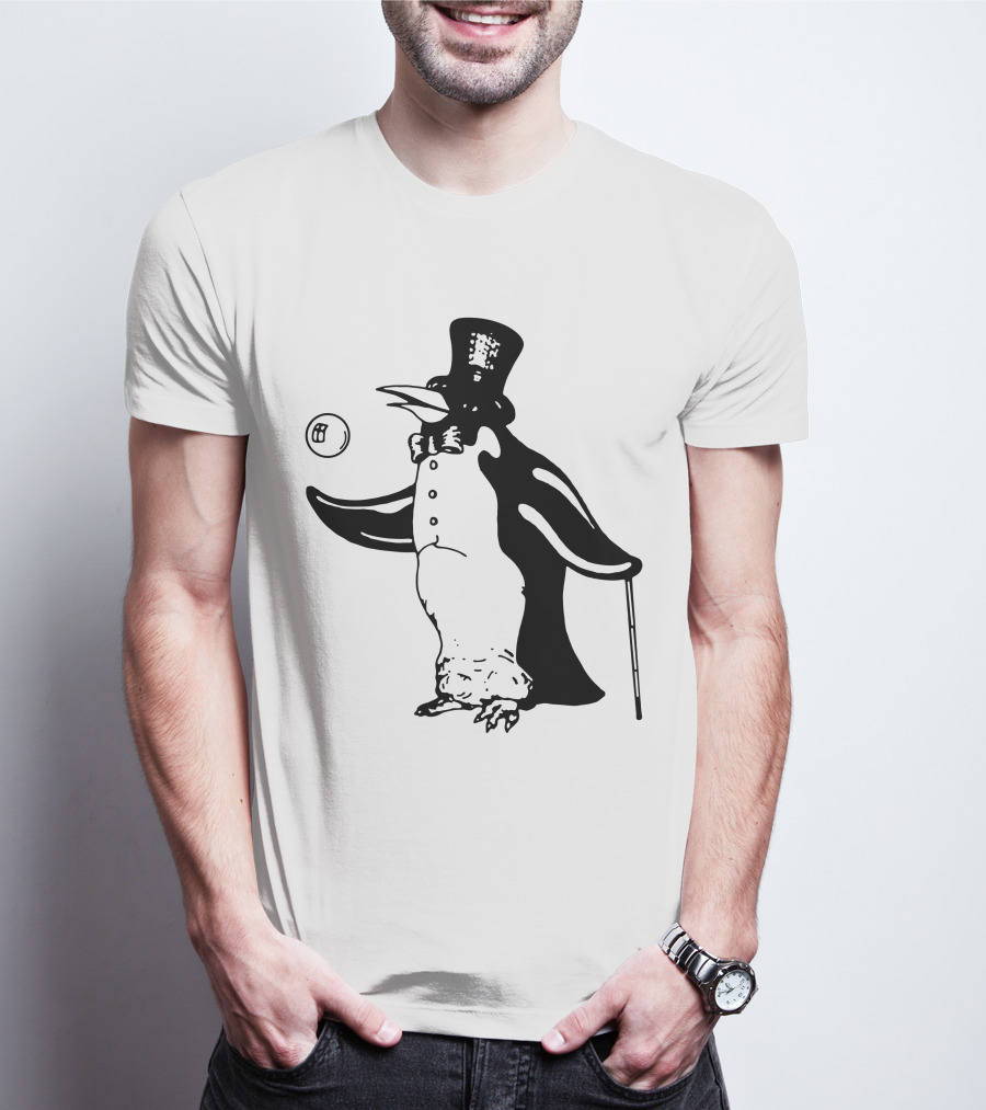 Penguin With Top Hat And Cane Flm T-Shirt