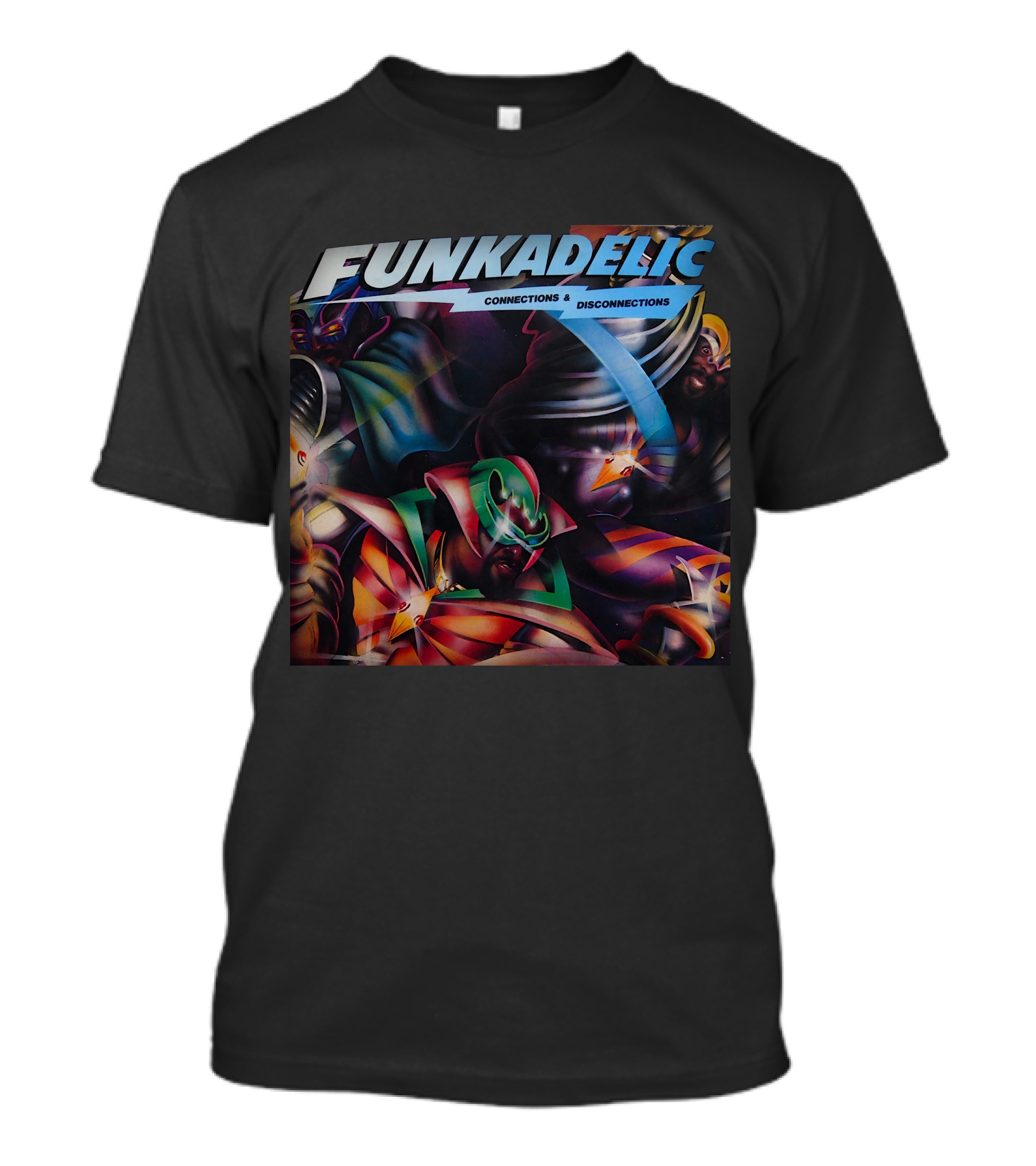 Funkadelic Connections & Disconnections Colorful Cosmic Motif T-Shirt
