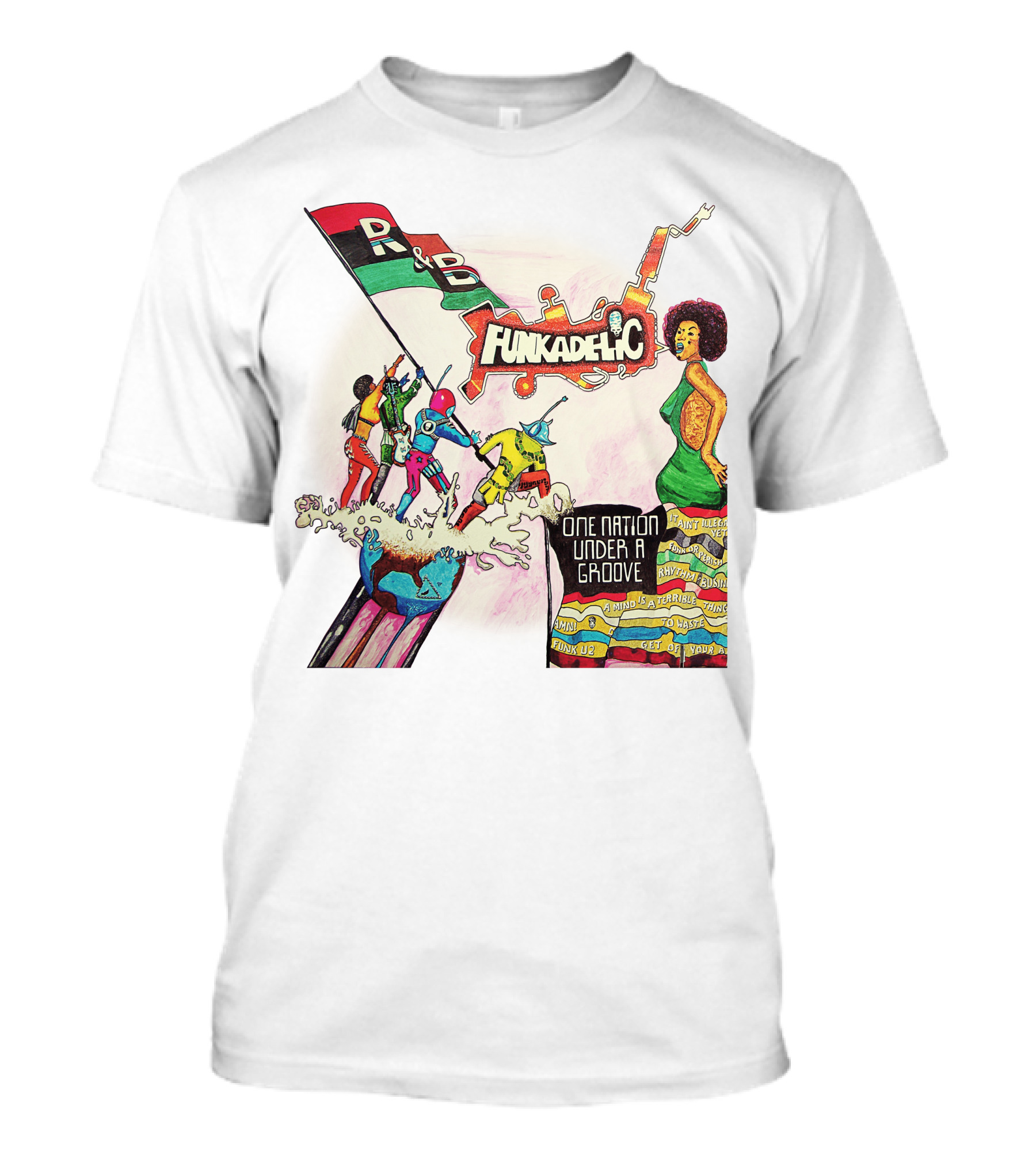 Funkadelic One Nation Under A Groove R&B Psychedelic Style T-Shirt