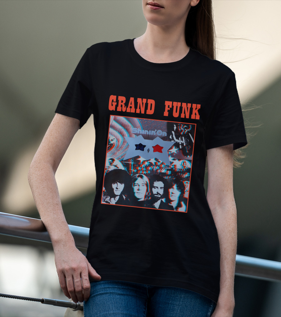Grand Funk Shinin' On 3D Album Cover Art T-Shirt