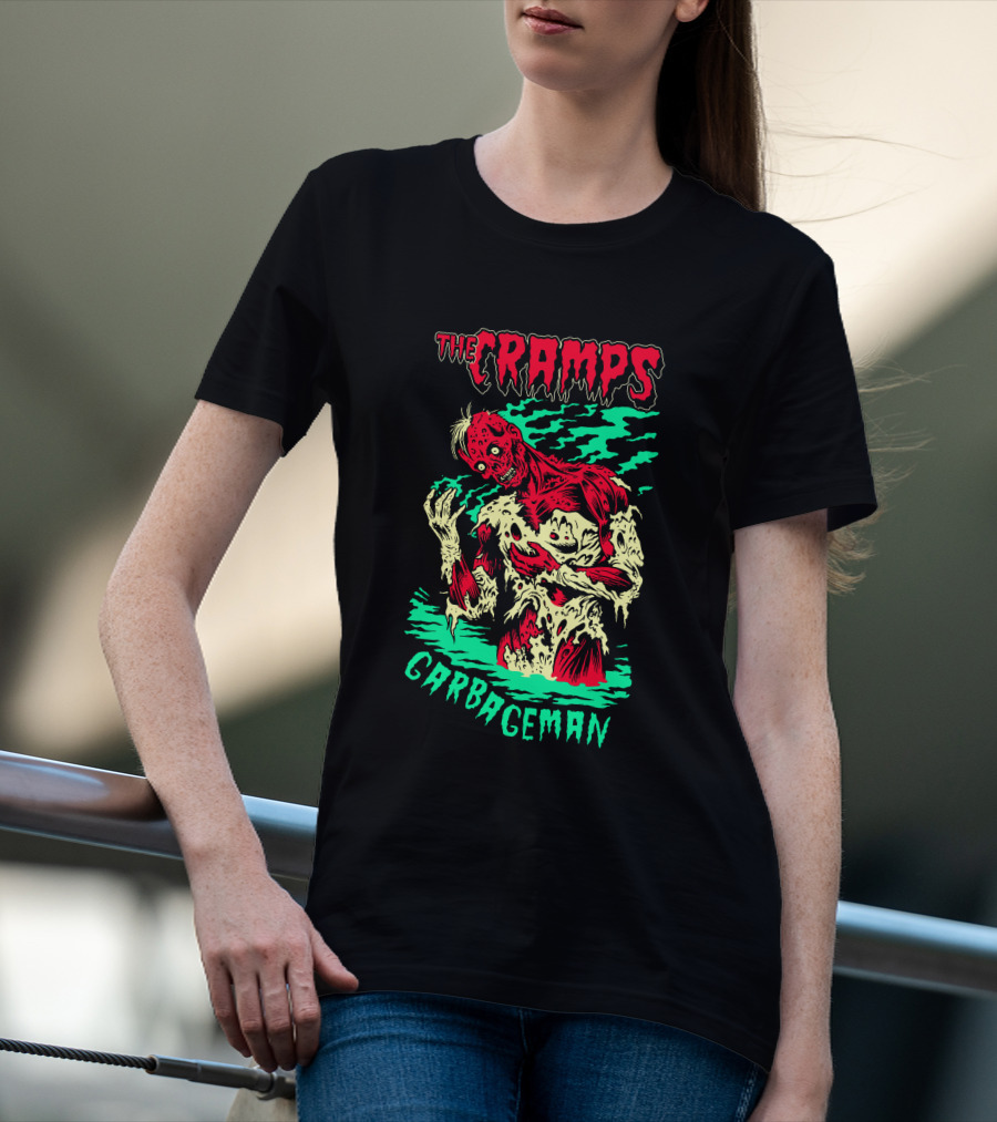 The Cramps Garbageman Zombie Monster Horror Art T-Shirt