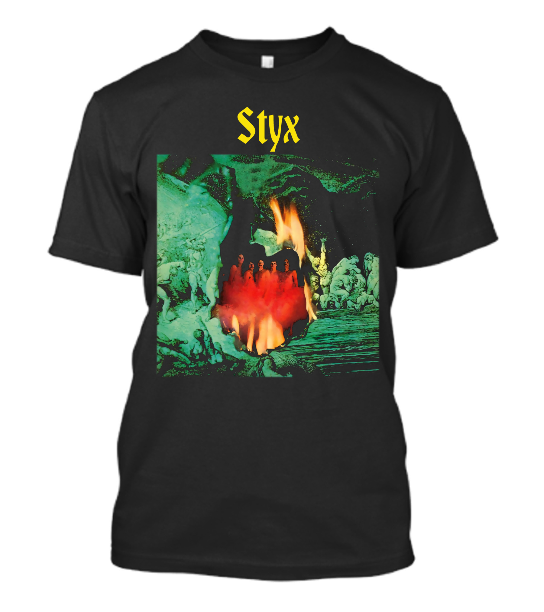 Styx Gothic Fantasy Art With Fire And Figures T-Shirt
