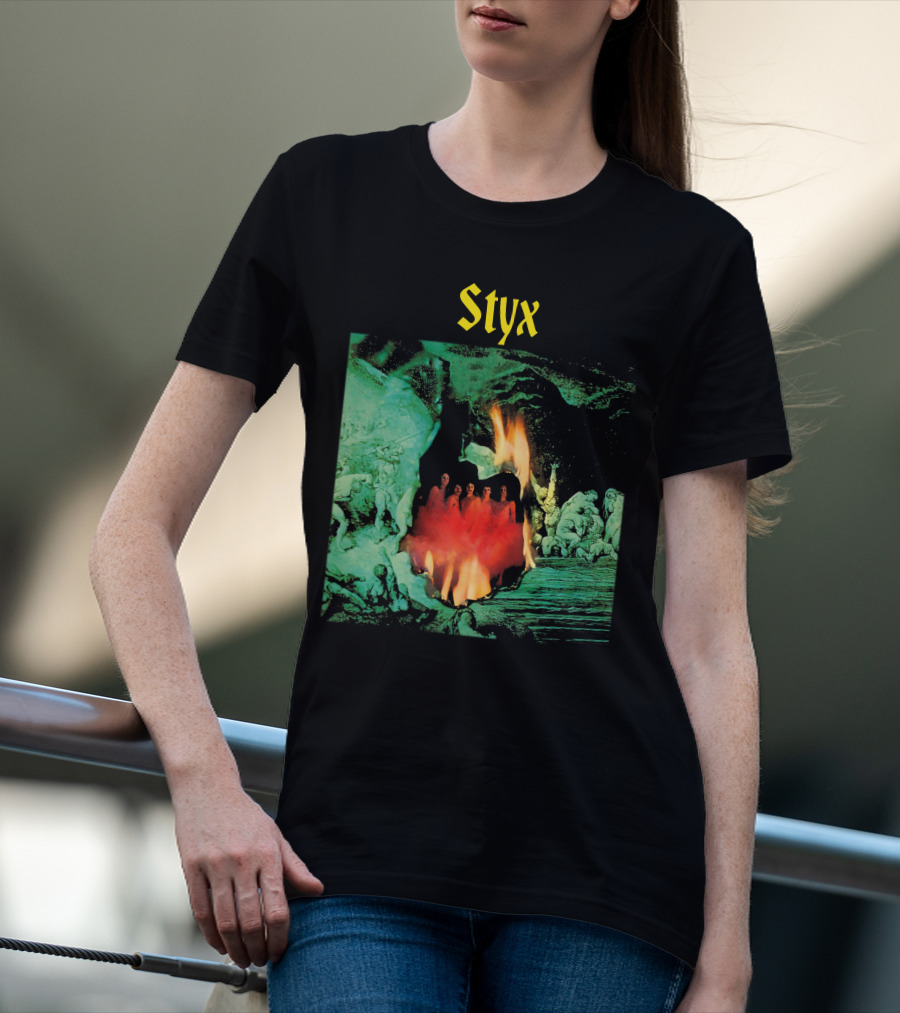 Styx Gothic Fantasy Art With Fire And Figures T-Shirt