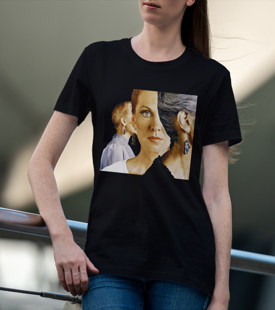 Dramatic Portrait Faces With Bold Earrings And Elegant Hairstyle T-Shirt