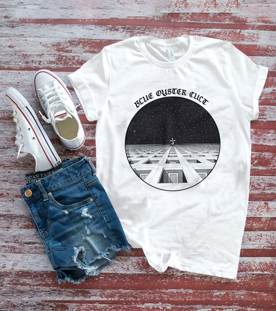 Blue Oyster Cult Celestial Symbol Starry Grid T-Shirt