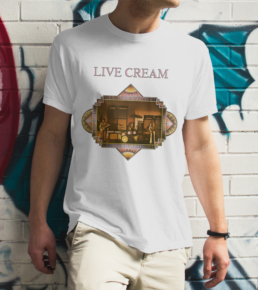Live Cream Vintage Performance Artwork T-Shirt