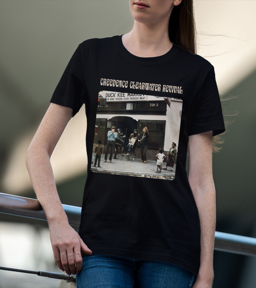 Creedence Clearwater Revival Duck Kee Market Street Performance Album Cover T-Shirt
