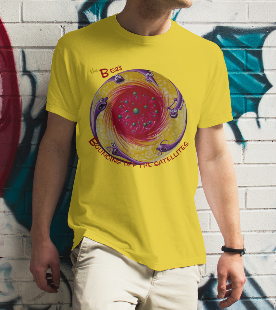 The B52'S Bouncing Off The Satellites Alien Cartoon Orbit T-Shirt