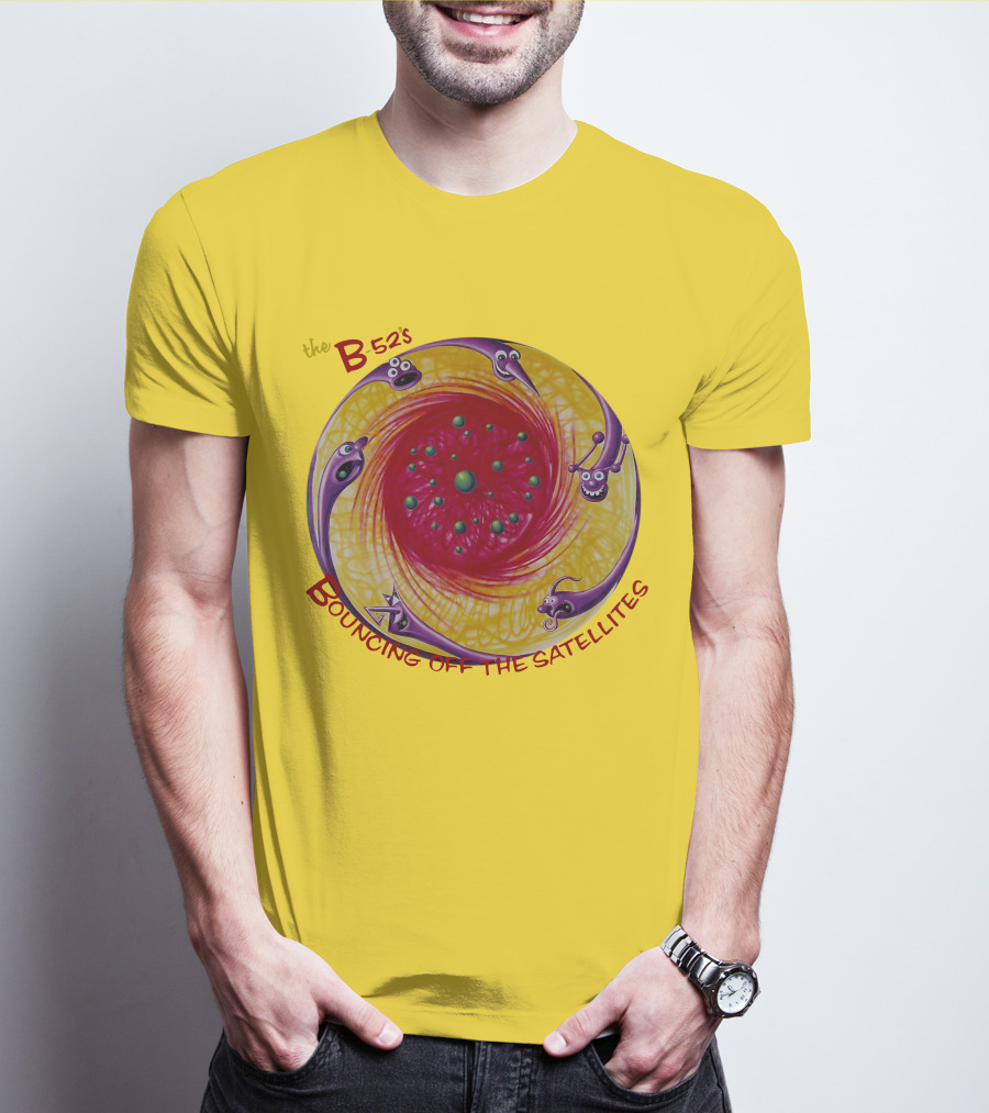 The B52'S Bouncing Off The Satellites Alien Cartoon Orbit T-Shirt