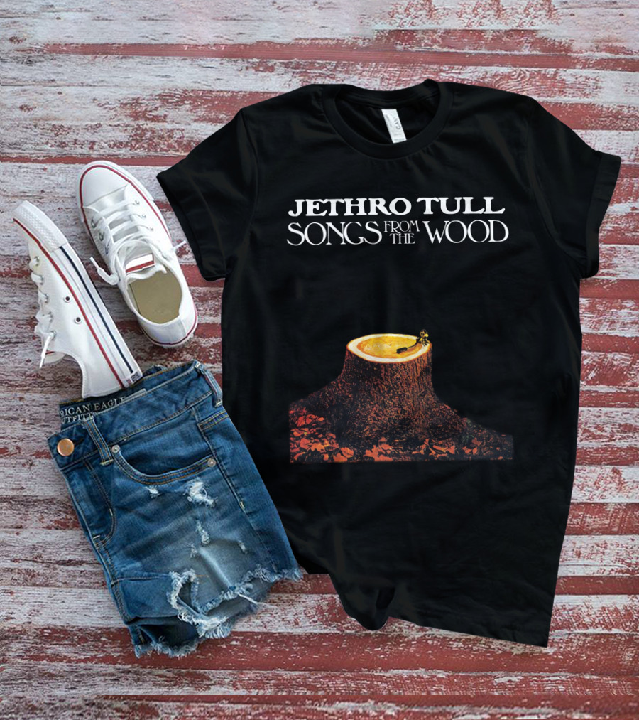 Jethro Tull Songs From The Wood Tree Stump Album Art T-Shirt