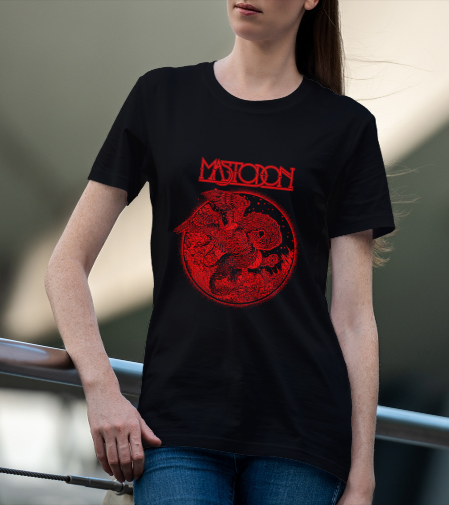 Mastodon Red Intricate Dragon And Eagle T-Shirt