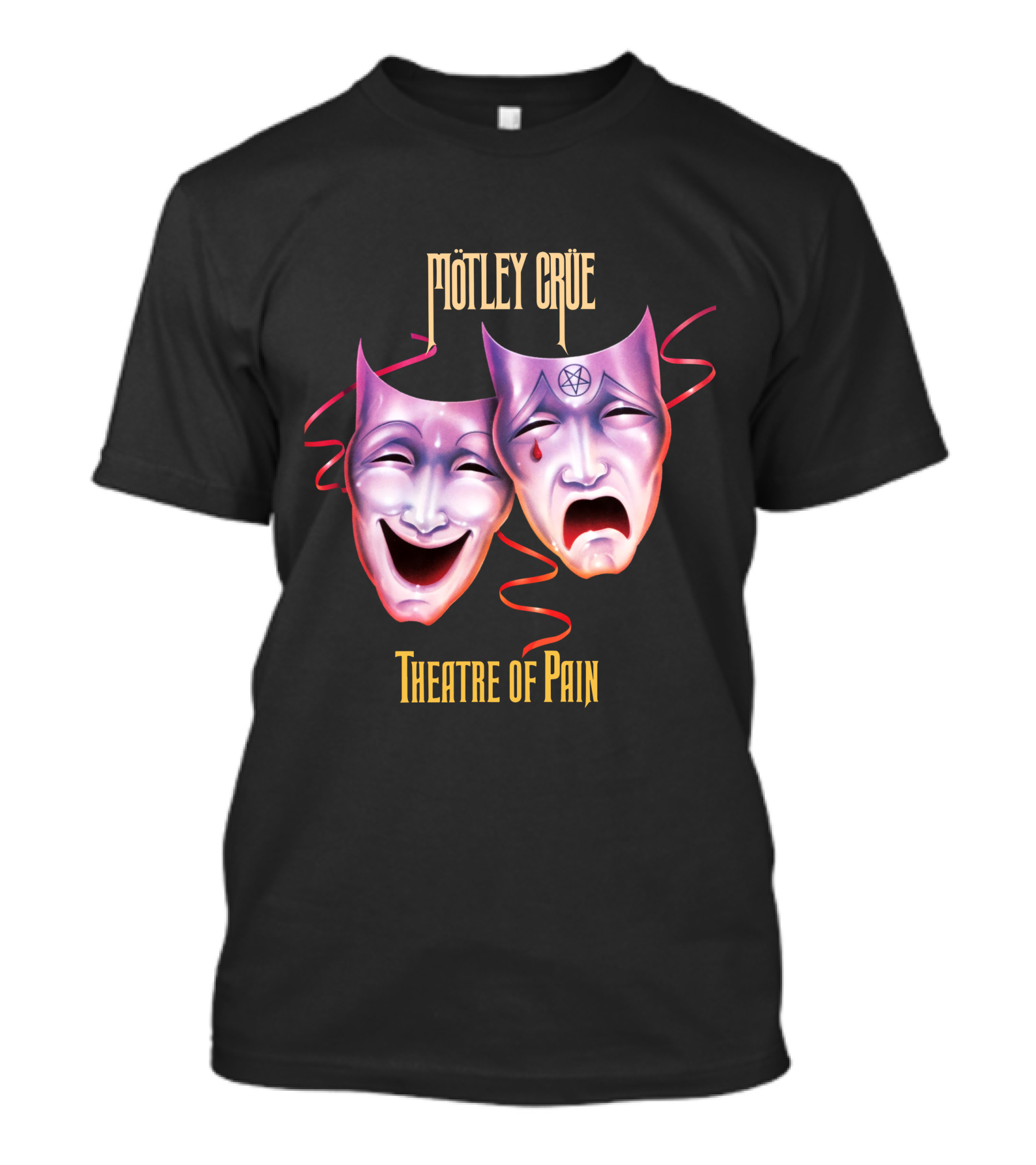 Mötley Crüe Theatre Of Pain Comedy And Tragedy Masks T-Shirt