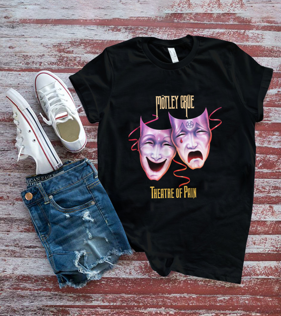 Mötley Crüe Theatre Of Pain Comedy And Tragedy Masks T-Shirt