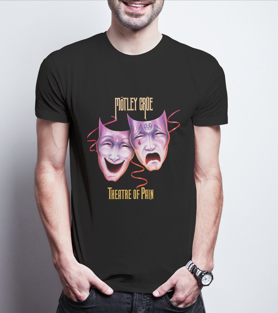 Mötley Crüe Theatre Of Pain Comedy And Tragedy Masks T-Shirt