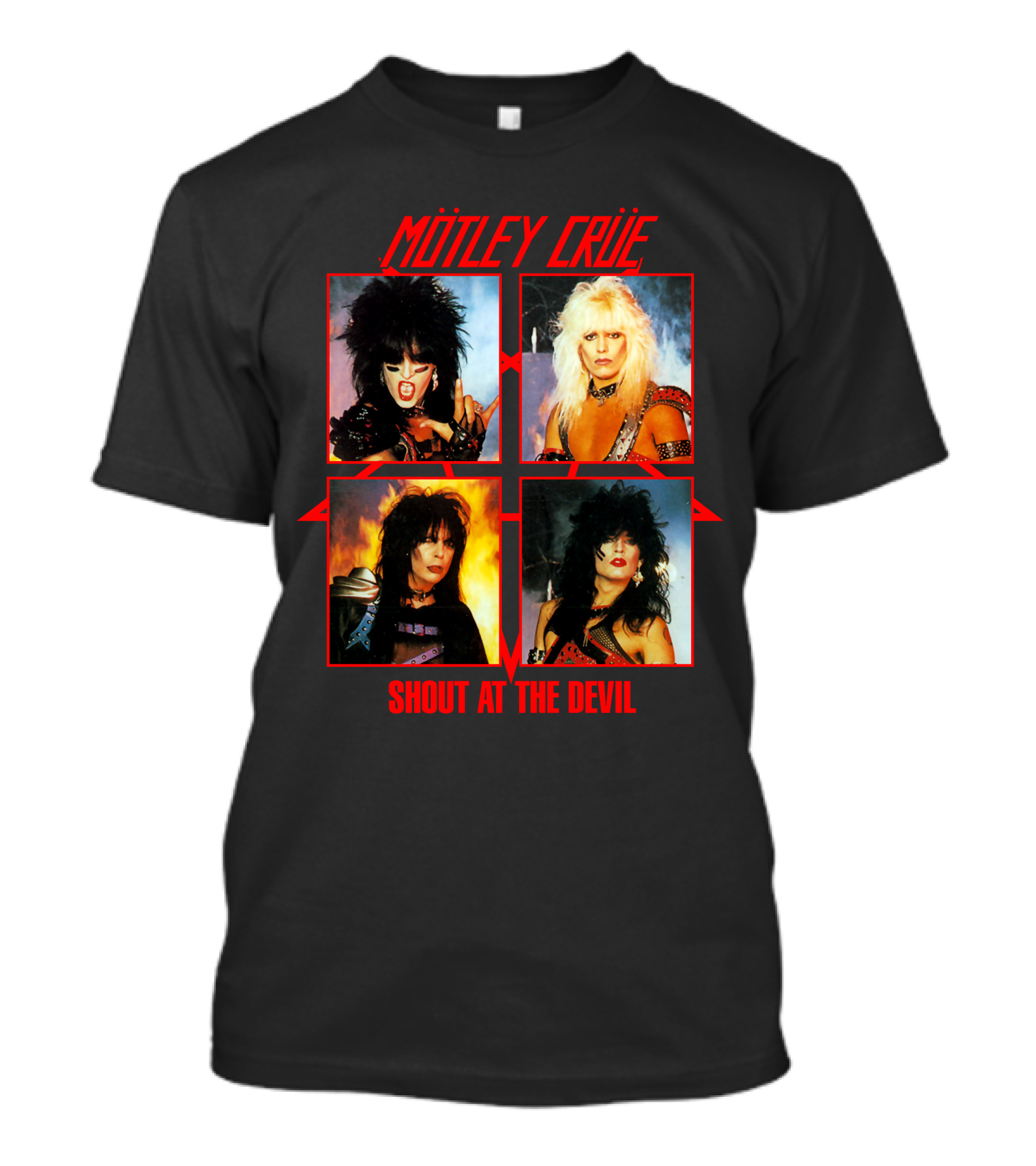 Mötley Crüe Shout At The Devil Album Cover Art Band Members T-Shirt