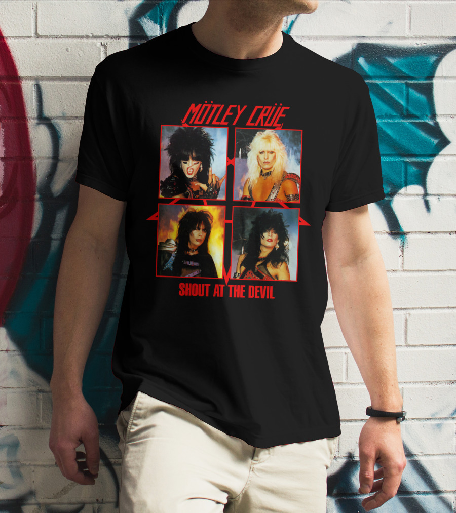 Mötley Crüe Shout At The Devil Album Cover Art Band Members T-Shirt