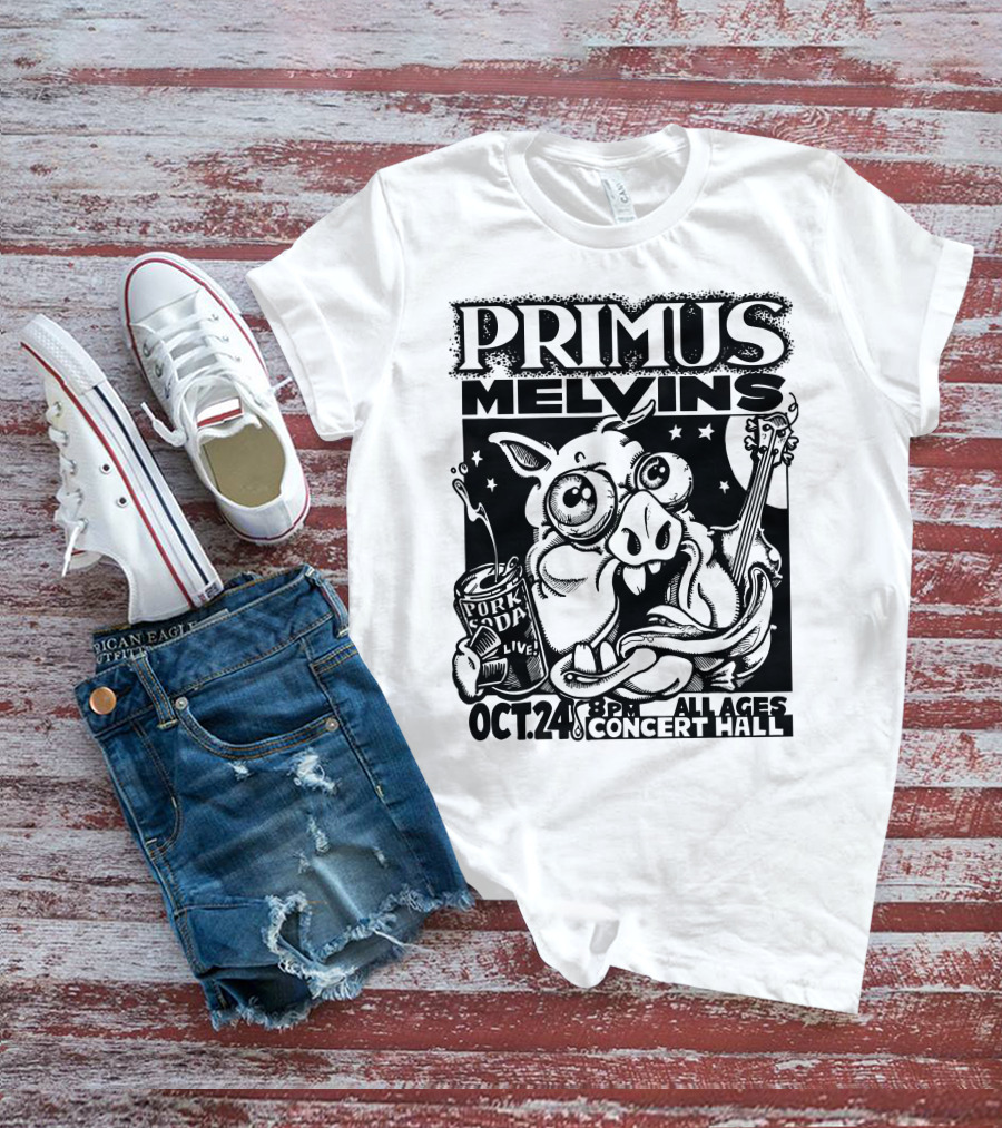 Primus Melvins Pork Soda Live Oct 24 Concert Hall T-Shirt