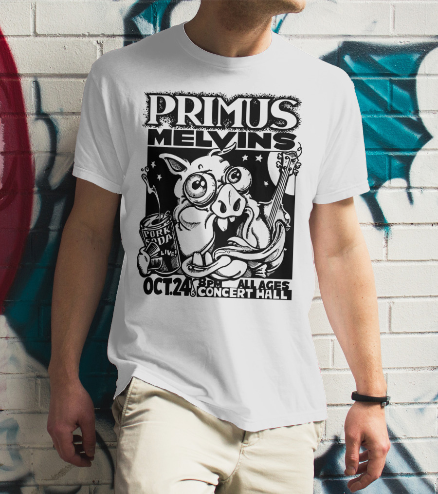Primus Melvins Pork Soda Live Oct 24 Concert Hall T-Shirt