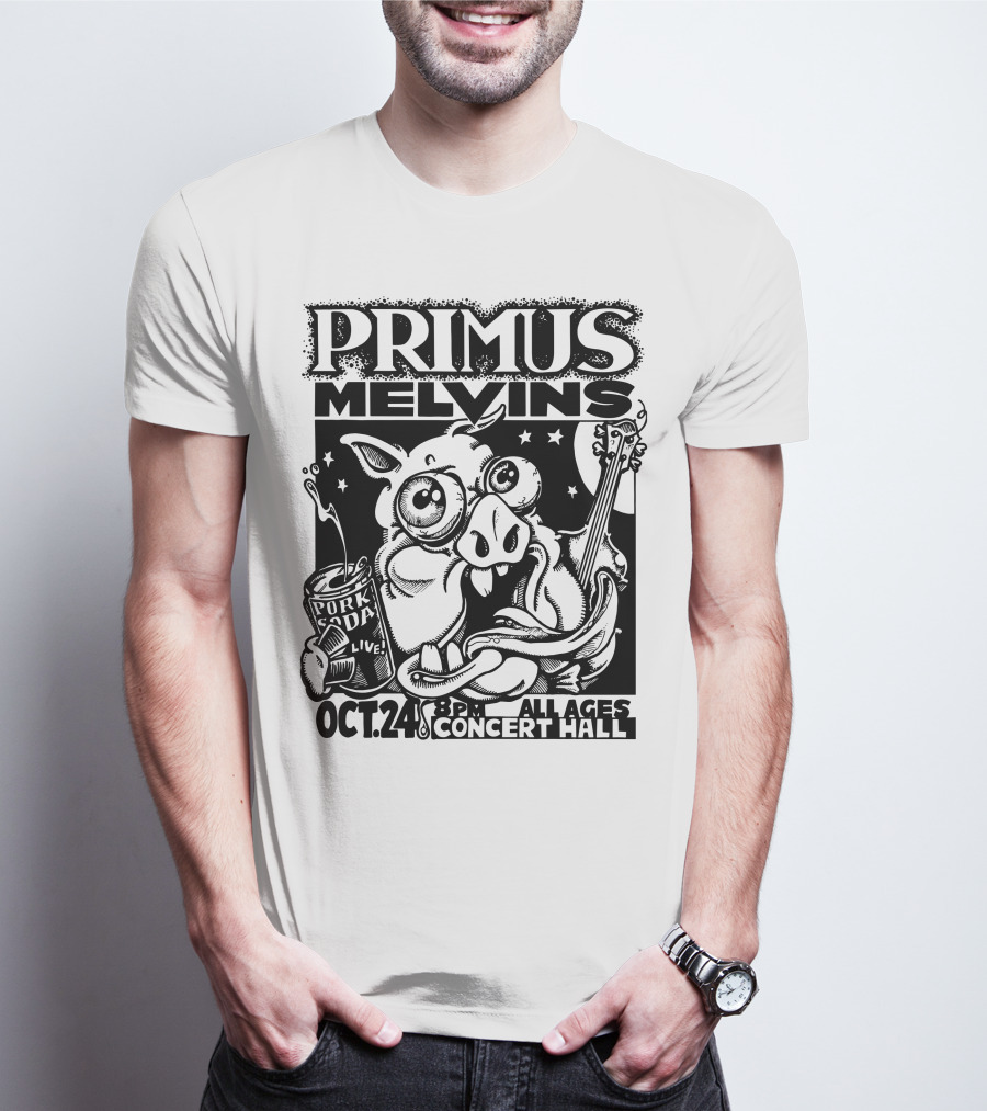 Primus Melvins Pork Soda Live Oct 24 Concert Hall T-Shirt