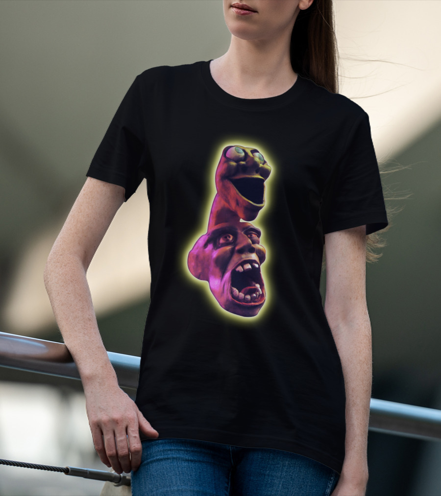 Distorted Screaming Faces Neon Glow T-Shirt