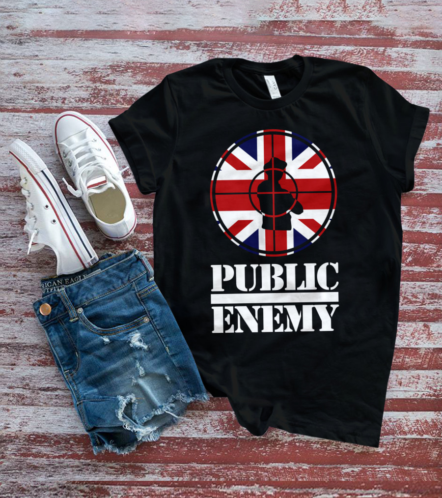 Public Enemy Target Silhouette Uk Flag T-Shirt