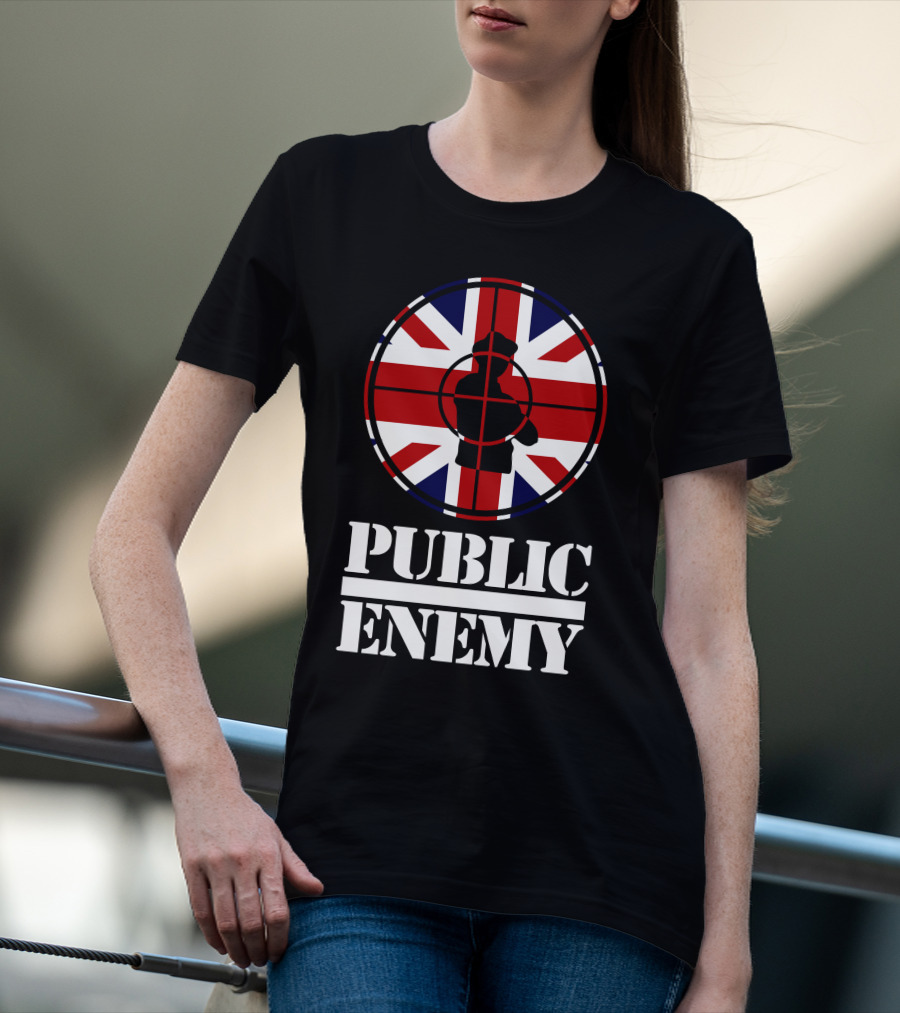 Public Enemy Target Silhouette Uk Flag T-Shirt