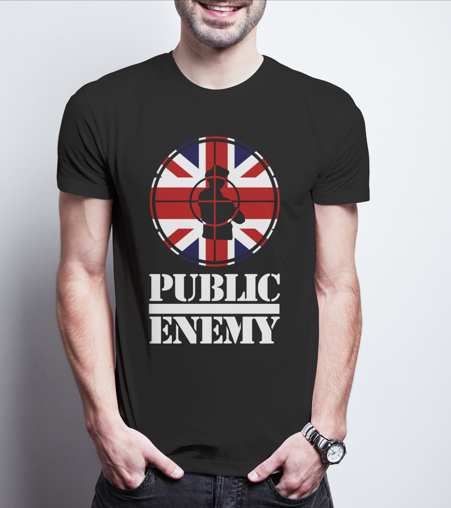 Public Enemy Target Silhouette Uk Flag T-Shirt
