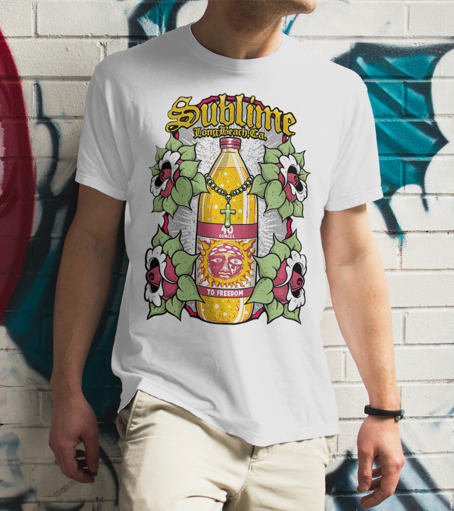 Sublime Long Beach Ca 40 Ounces To Freedom Sun Flowers T-Shirt