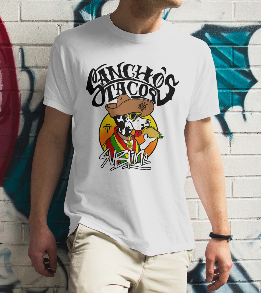 Sancho's Tacos Sublime Cow Eating Taco T-Shirt
