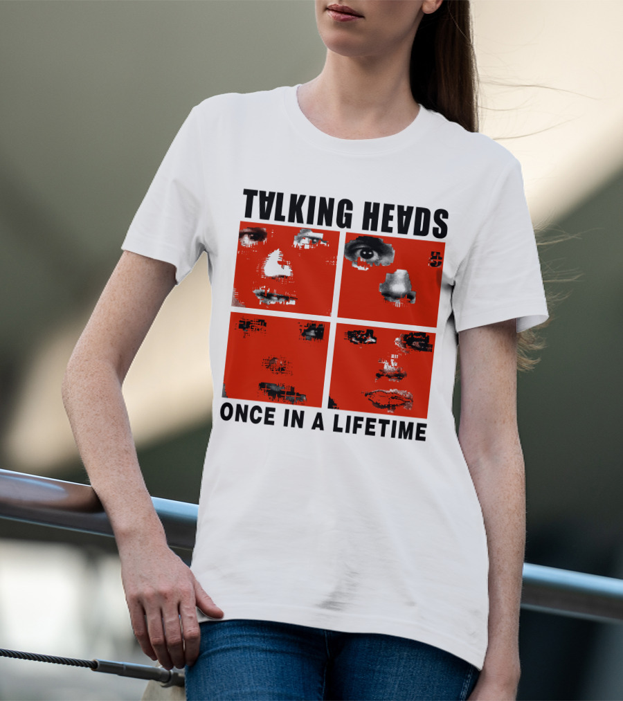 Talking Heads Once In A Lifetime Faces Red Squares T-Shirt
