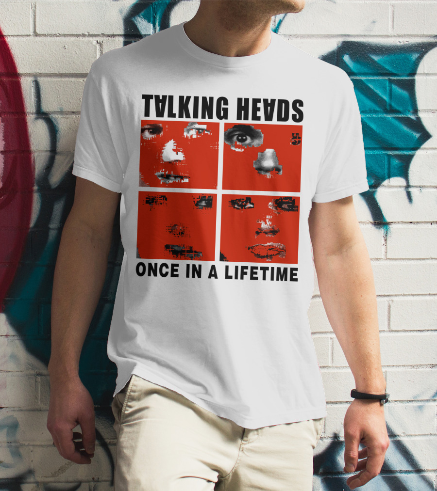 Talking Heads Once In A Lifetime Faces Red Squares T-Shirt