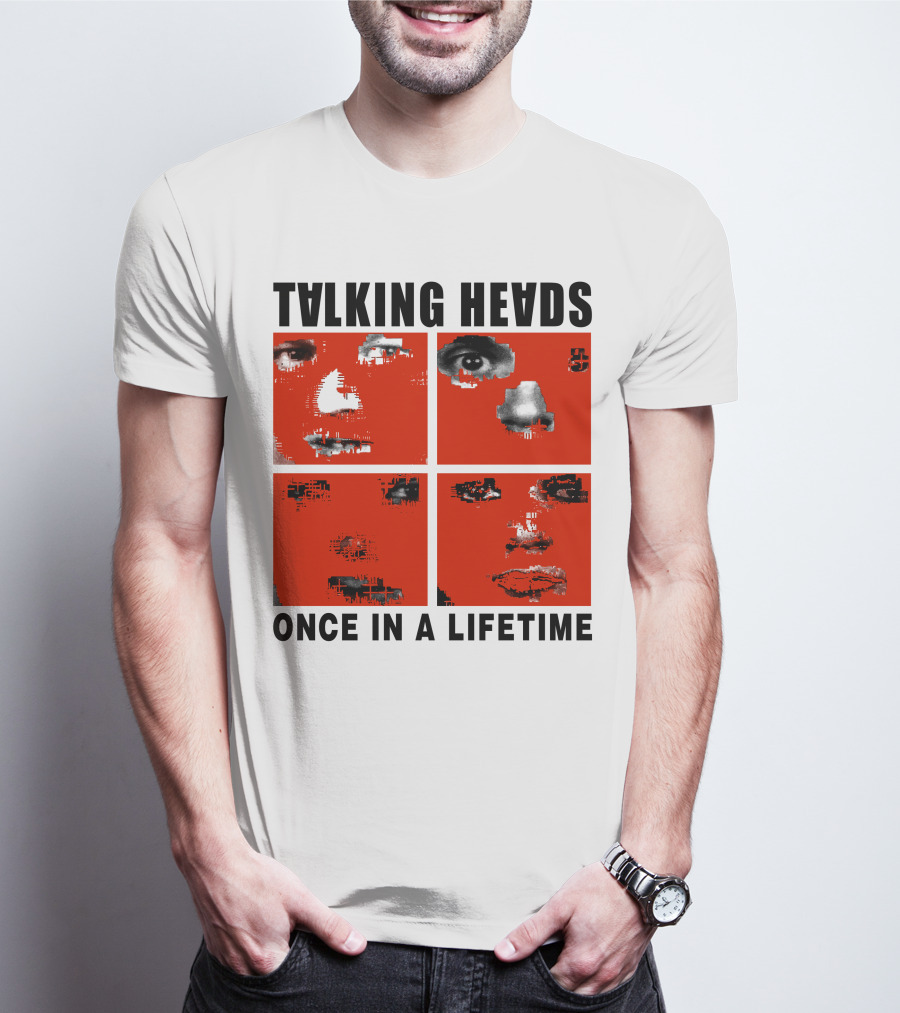 Talking Heads Once In A Lifetime Faces Red Squares T-Shirt