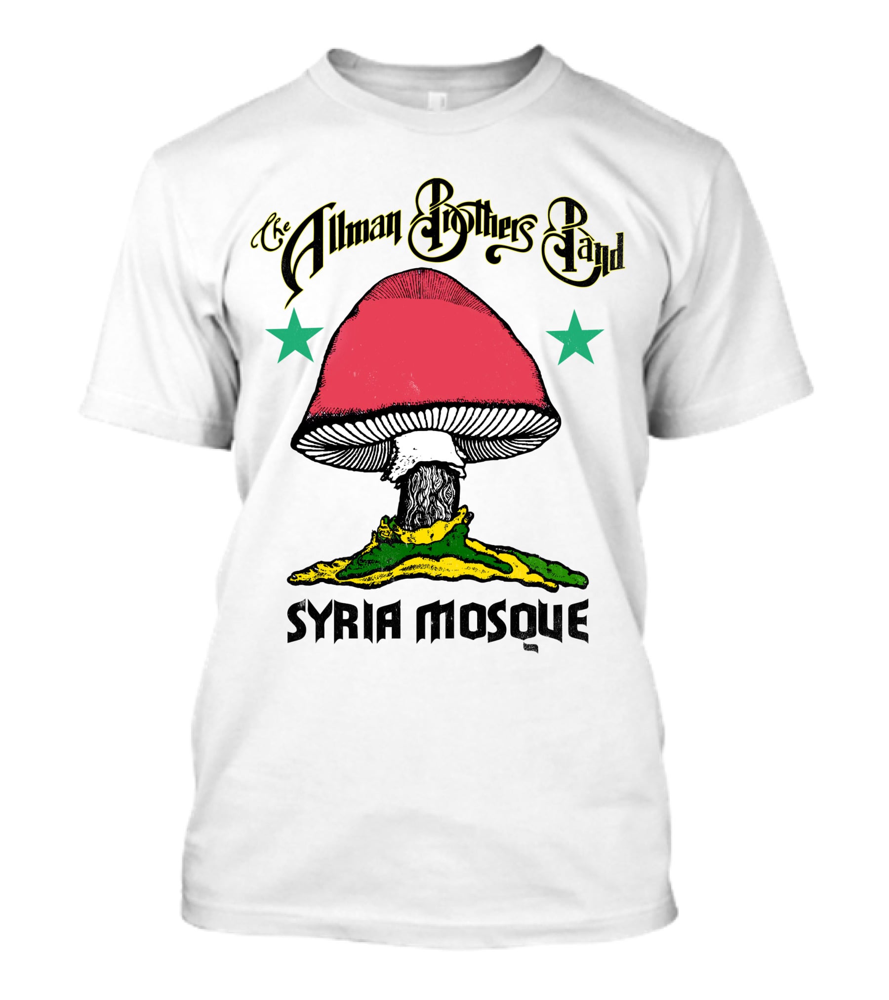 The Allman Brothers Band Syria Mosque Peace Sign Mushroom T-Shirt