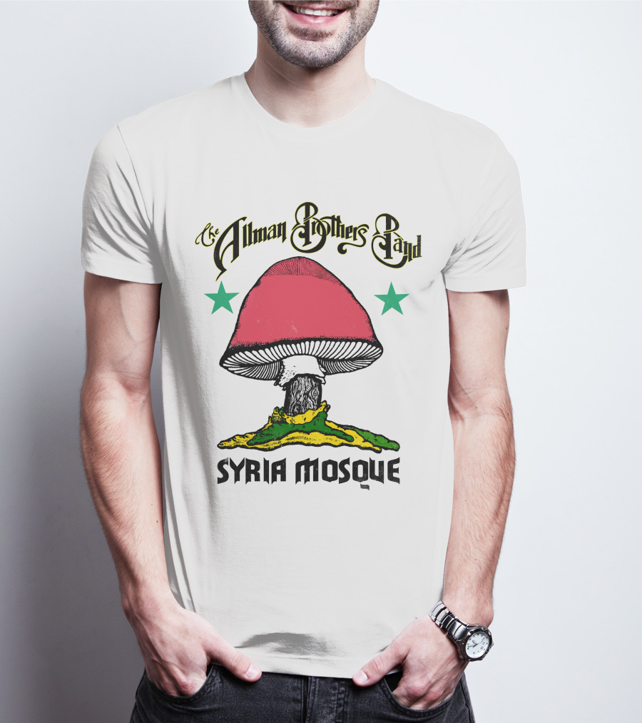 The Allman Brothers Band Syria Mosque Peace Sign Mushroom T-Shirt