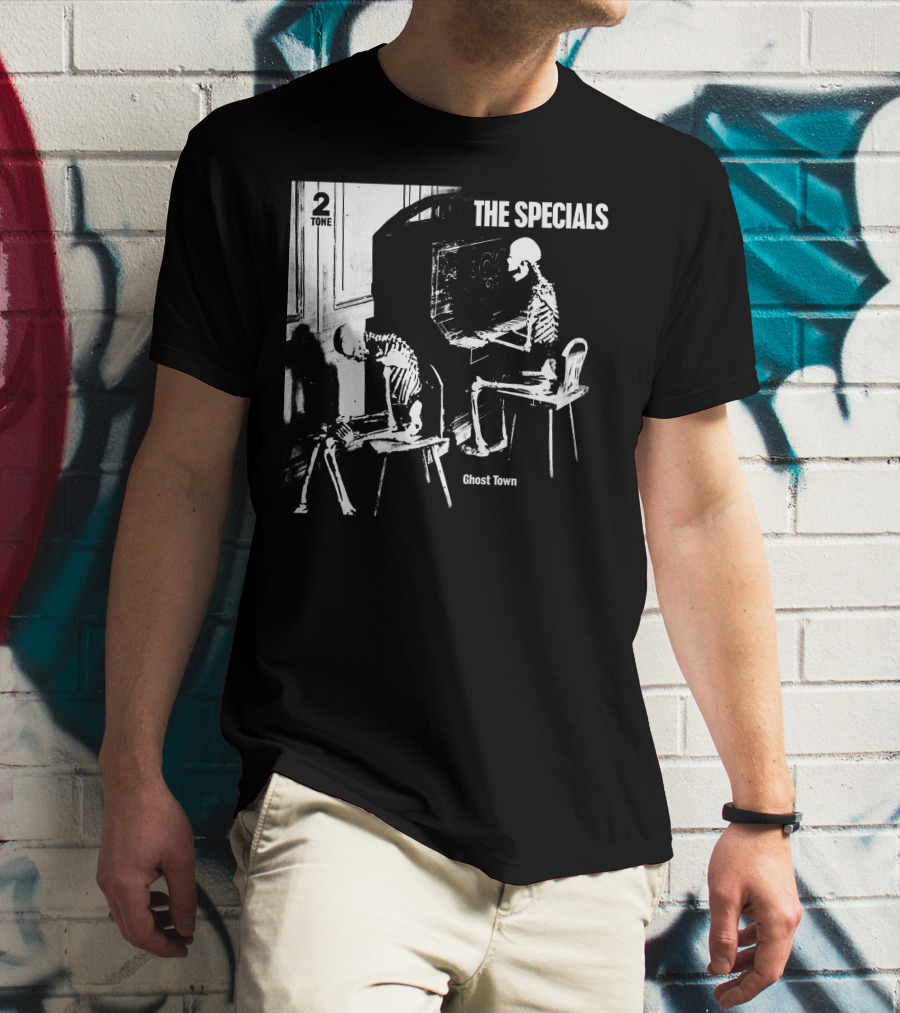 Tone The Specials Ghost Town Skeleton Piano T-Shirt