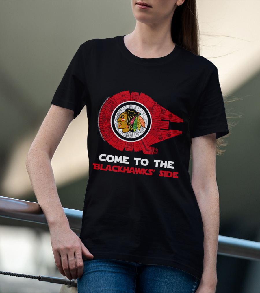 Chicago Blackhawks Millennium Falcon Come To The Blackhawks' Side T-Shirt