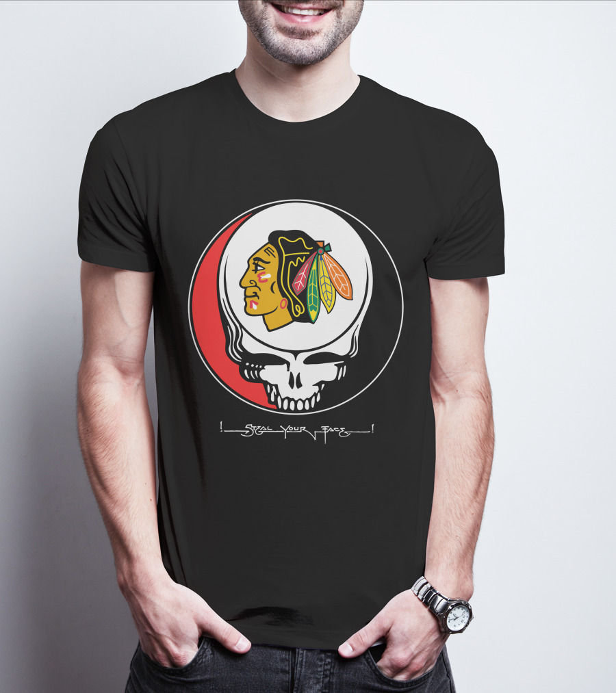 Steal Your Face Grateful Dead Chicago Blackhawks T-Shirt