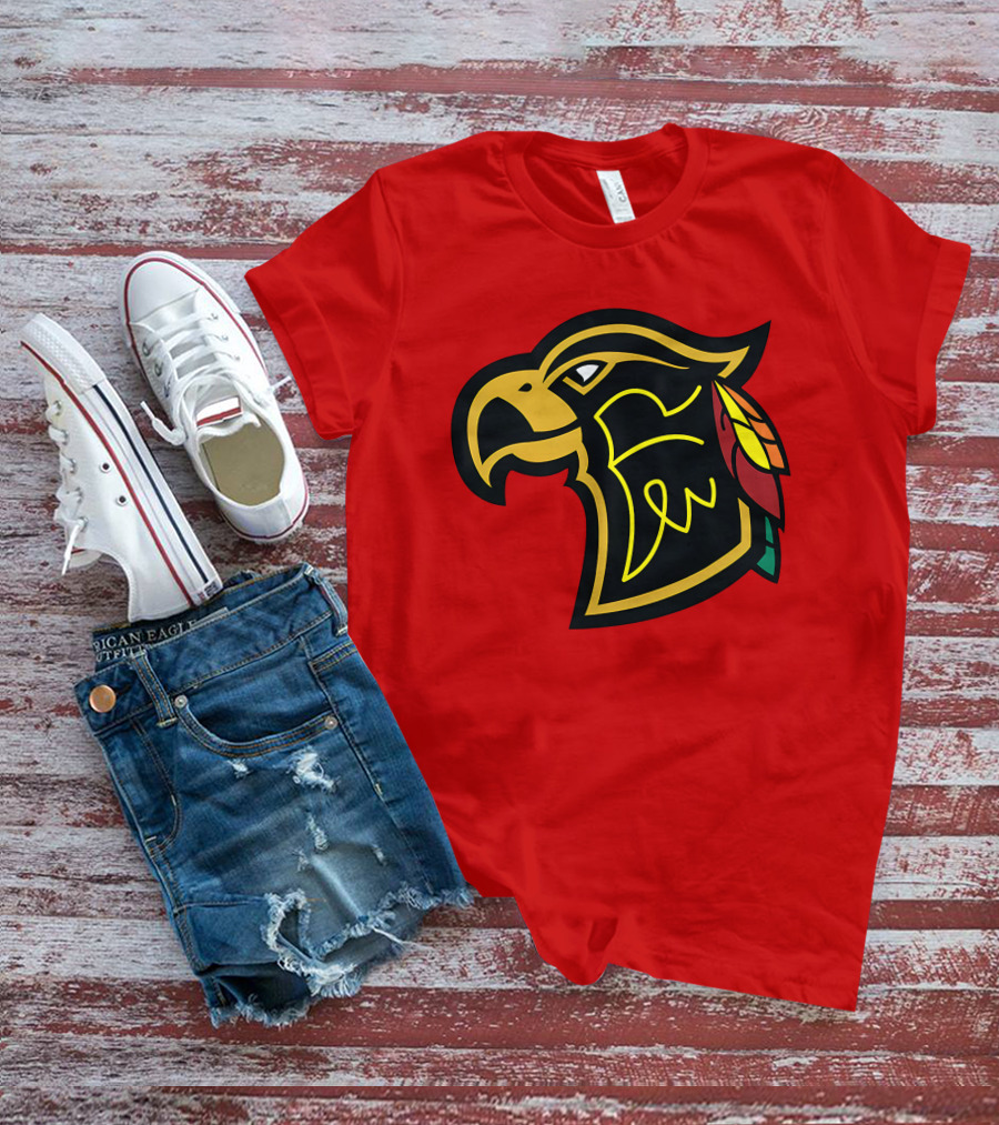 Chicago Blackhawks Native American Inspired Hawk Logo Retro T-Shirt