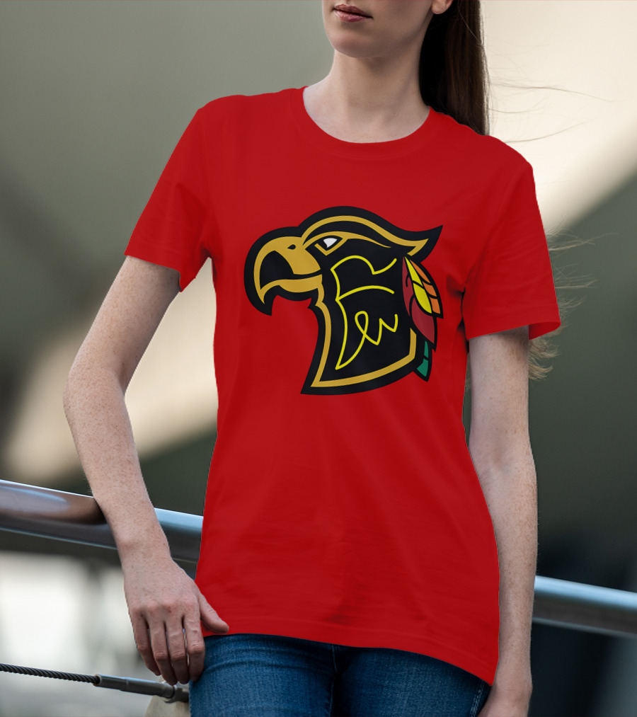 Chicago Blackhawks Native American Inspired Hawk Logo Retro T-Shirt