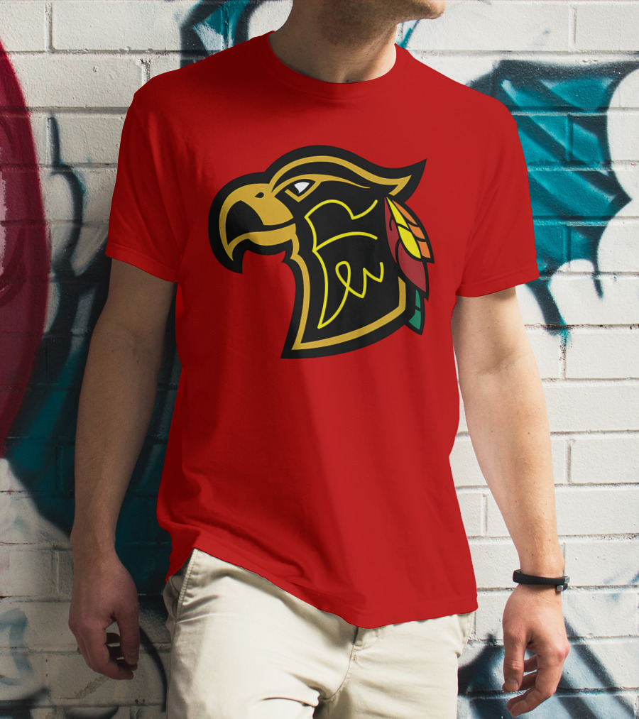 Chicago Blackhawks Native American Inspired Hawk Logo Retro T-Shirt