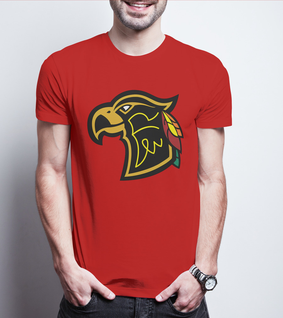Chicago Blackhawks Native American Inspired Hawk Logo Retro T-Shirt