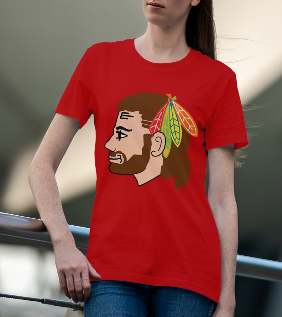 Chicago Blackhawks Tribute Red Feather Symbol T-Shirt